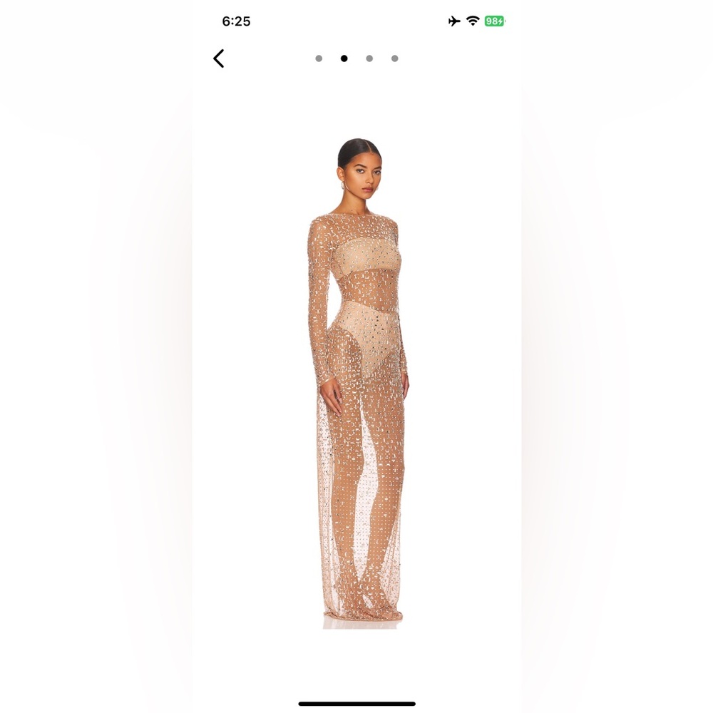 Vinci Dress in Silver and Nude Retrofete